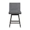 Armen Living Basila Swivel Counter Stool in Gray Oak Wood Finish with Gray Fabric 840254332232 - alternate 2